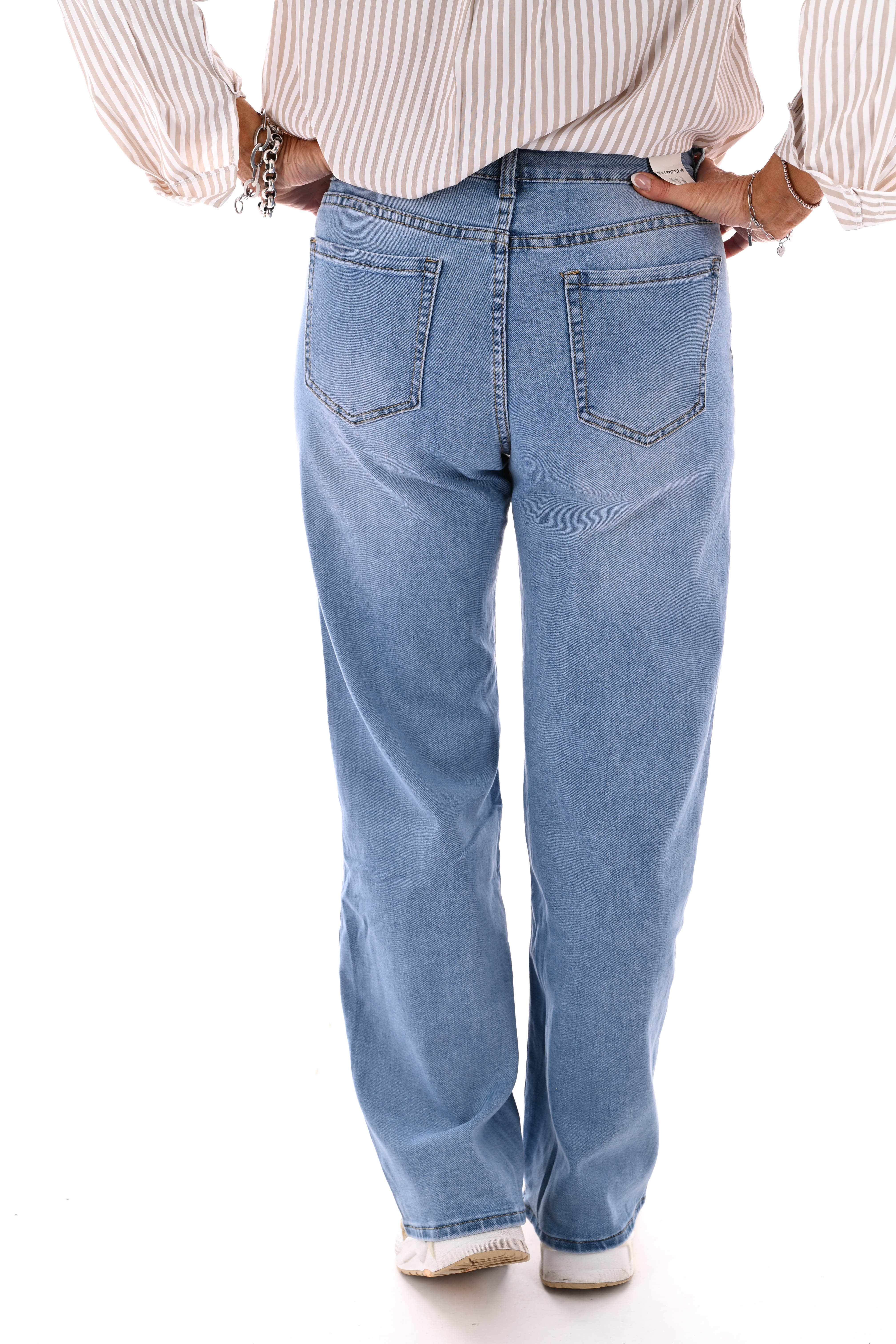 G-smack wide leg sierknopen blauw