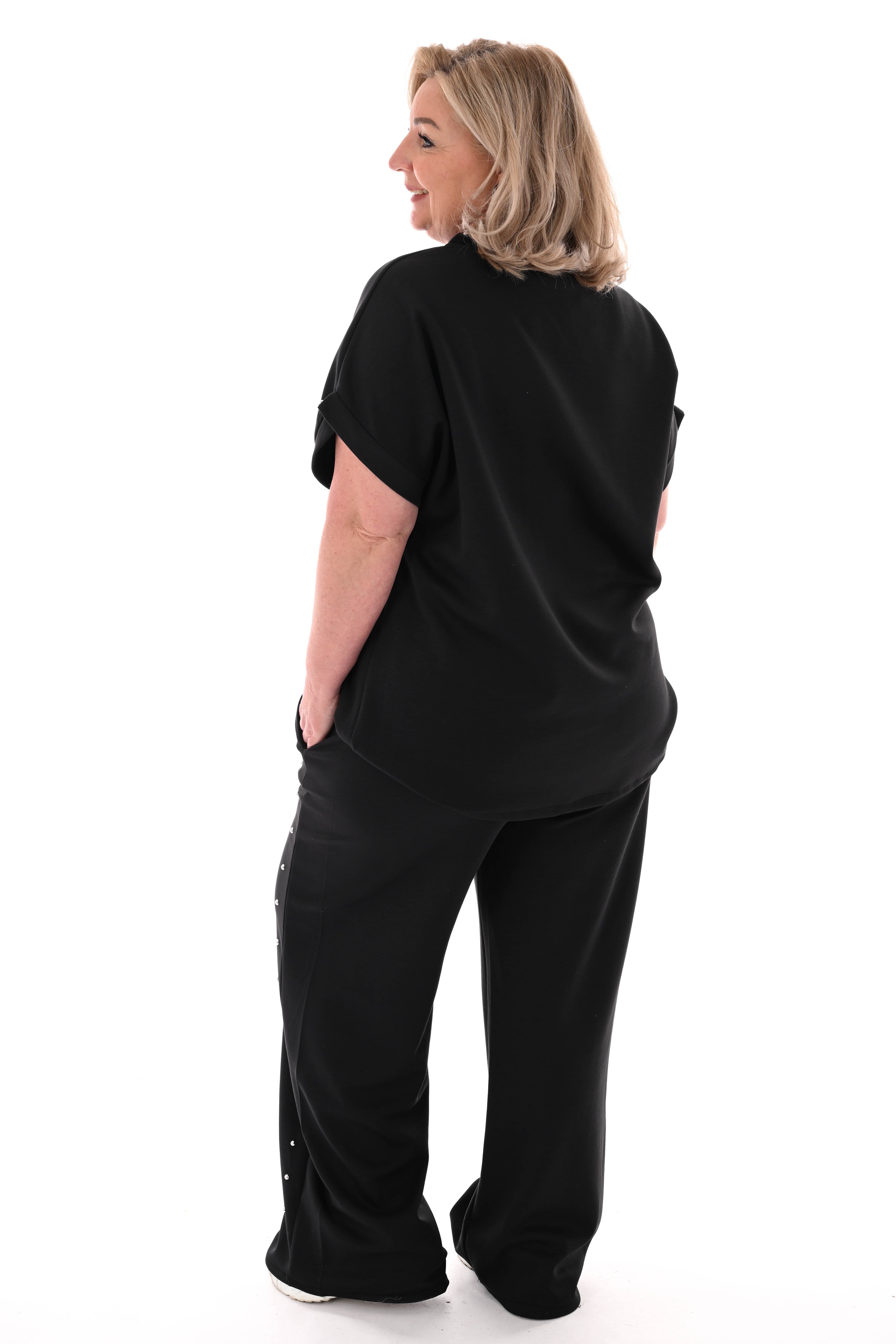 Tweedelig set met studs zwart