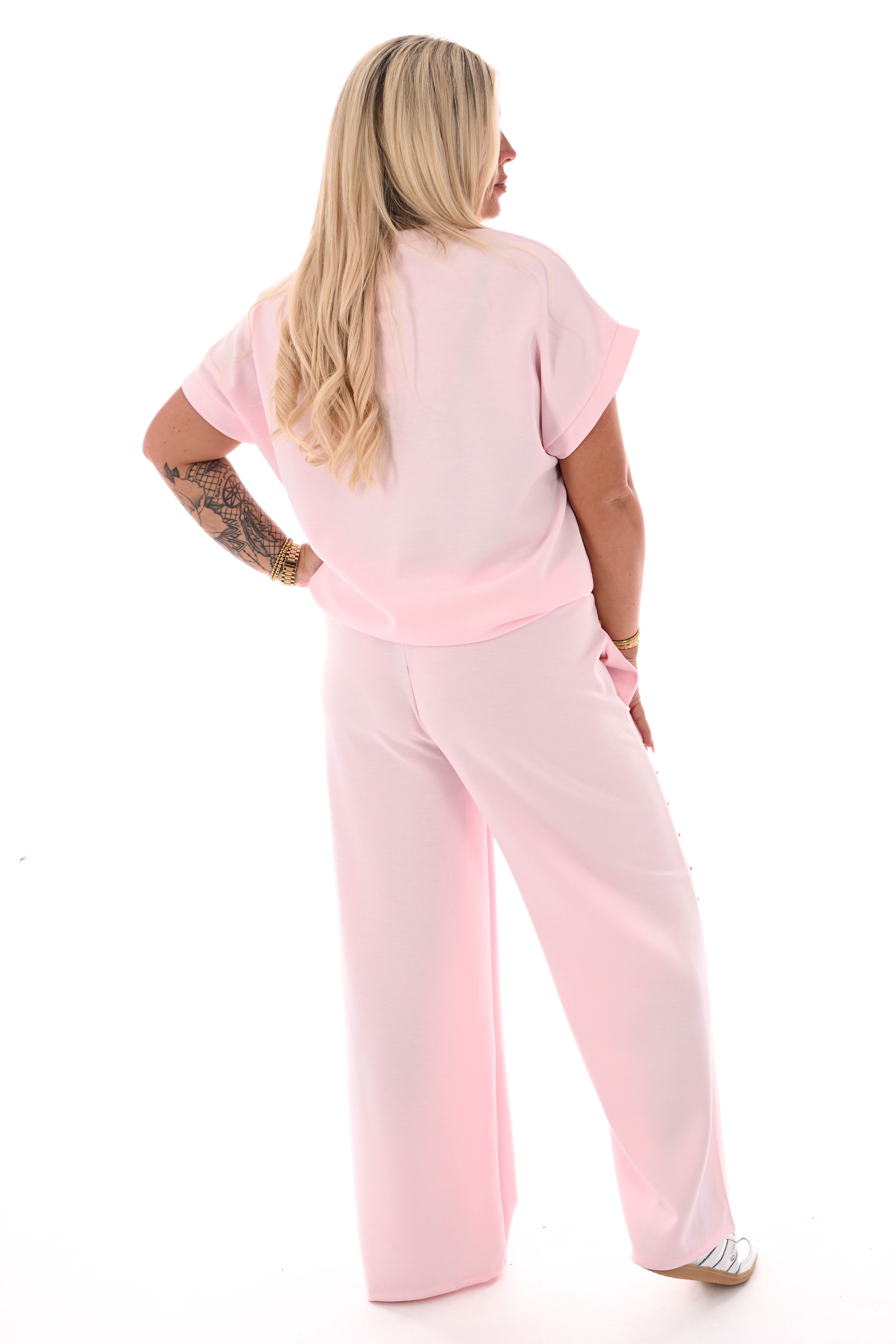 Tweedelig set met studs lichtroze