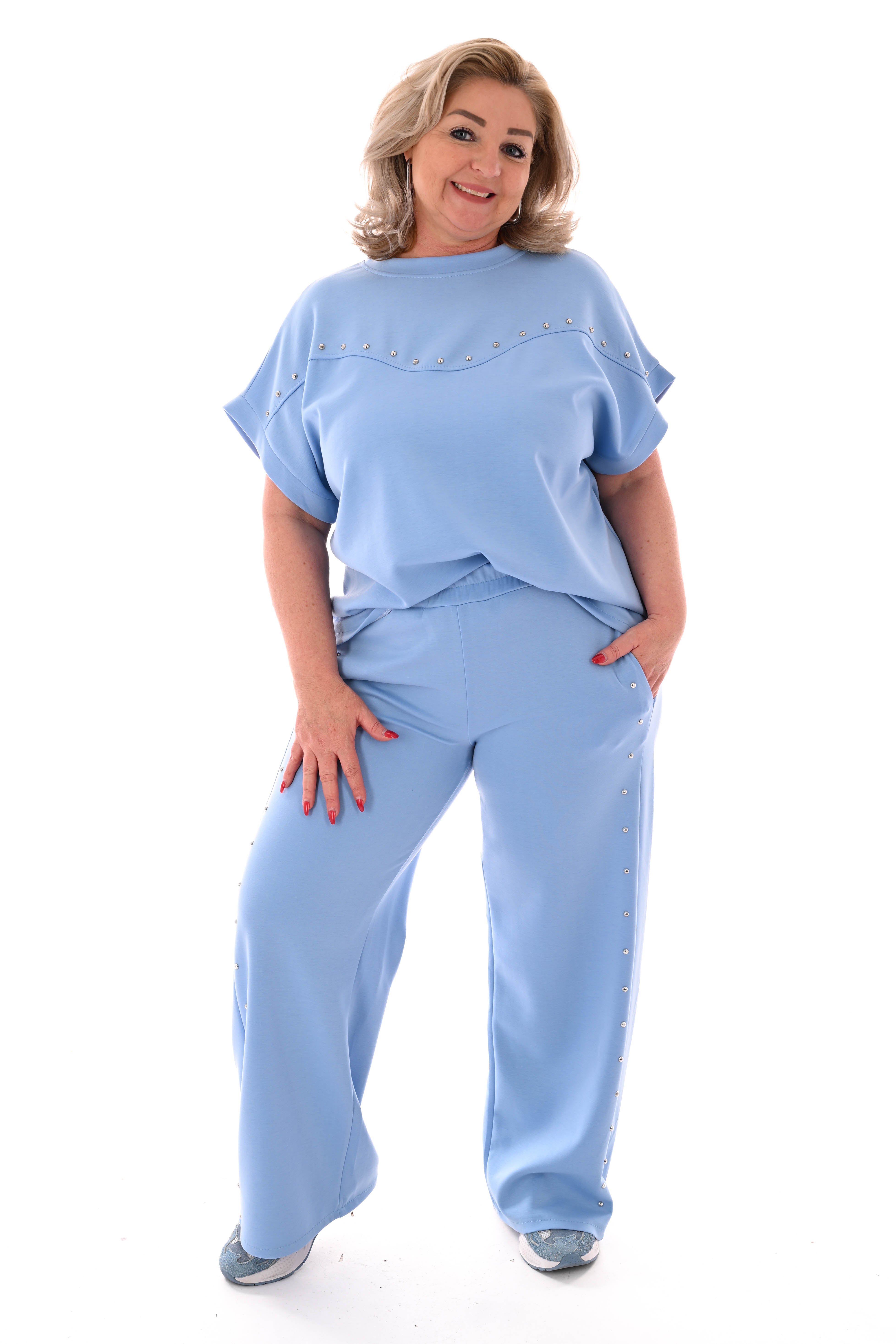 Tweedelig set met studs lichtblauw