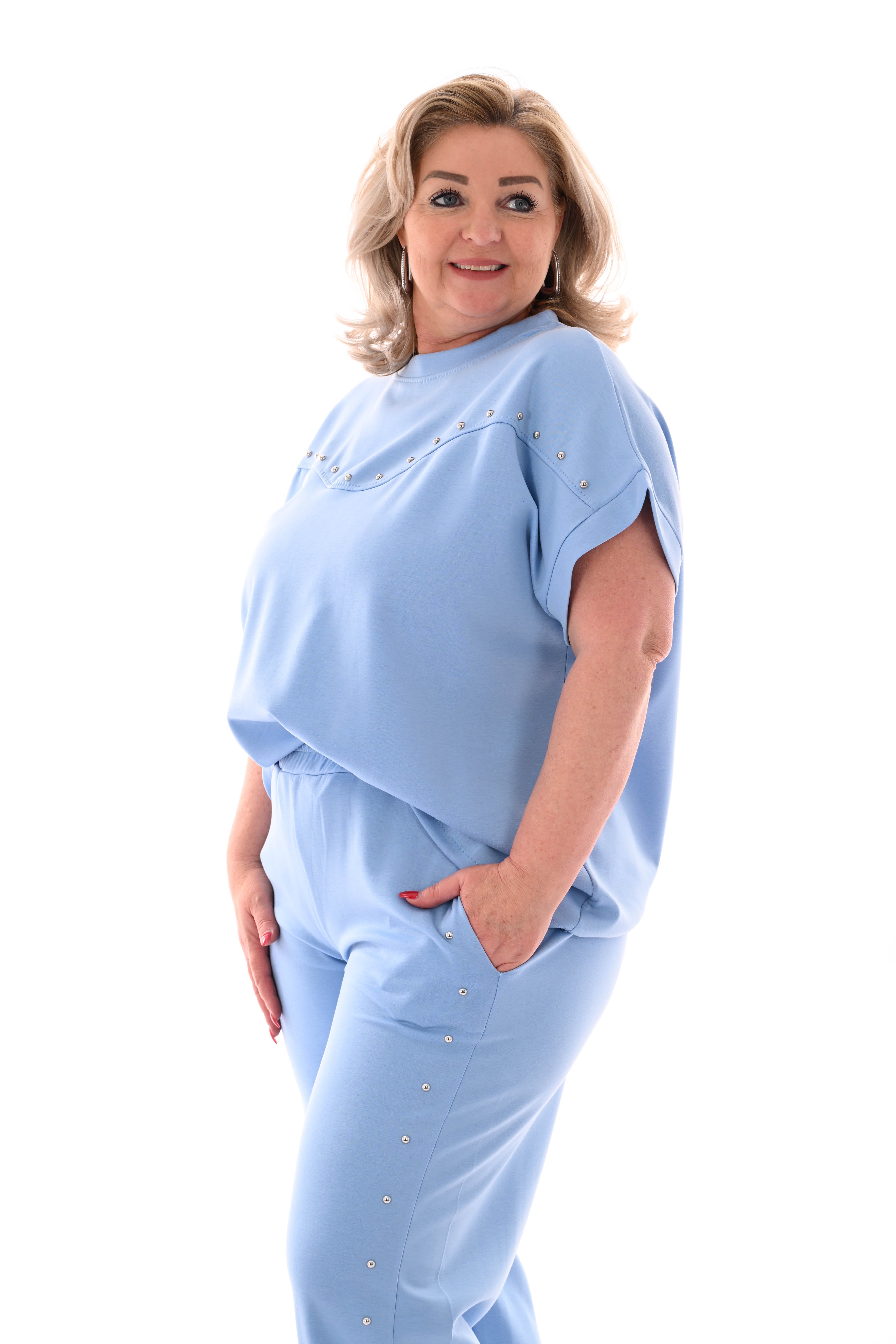 Tweedelig set met studs lichtblauw