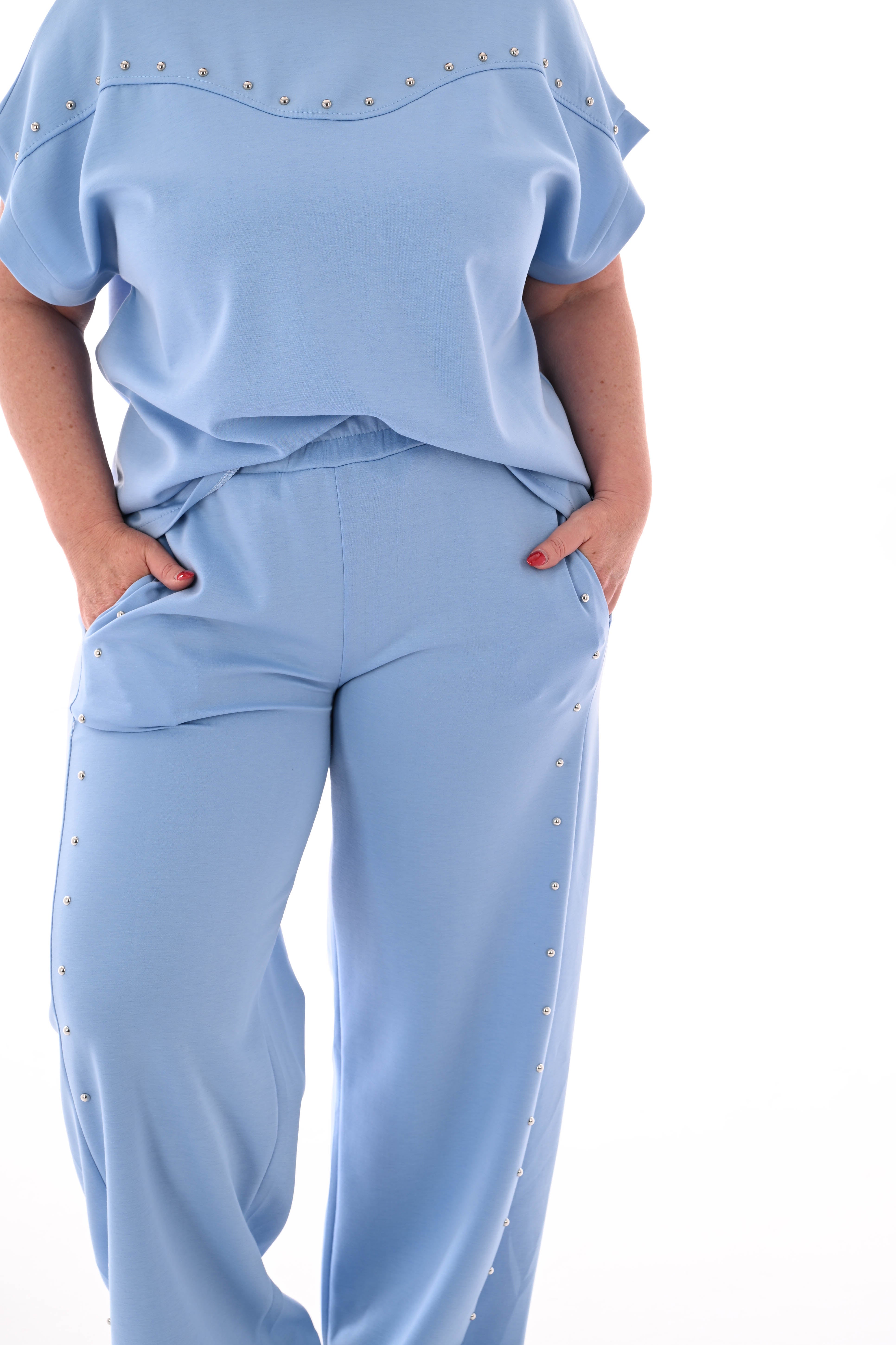 Tweedelig set met studs lichtblauw