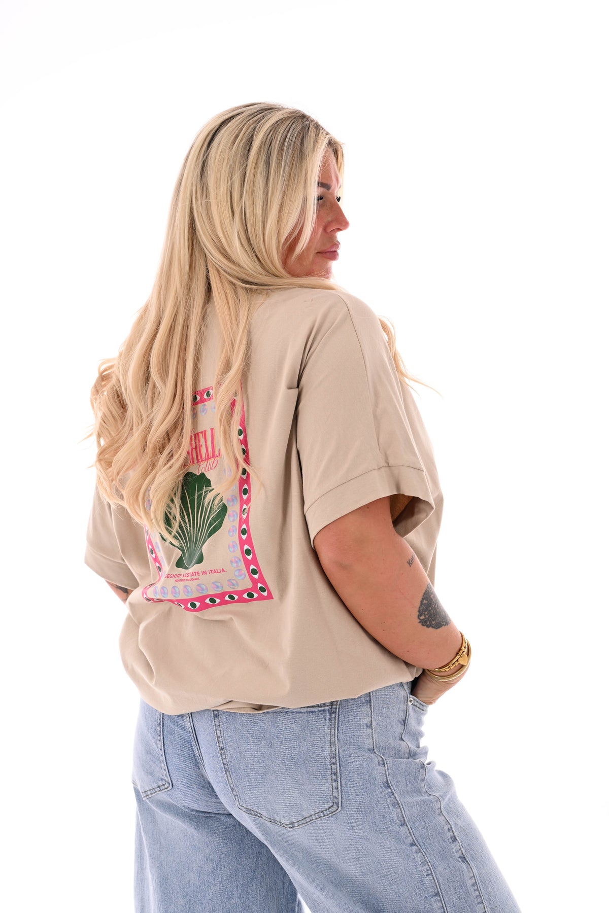 T-shirt seashells beige