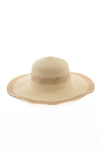 Hoed vlecht en streep creme