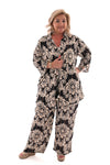 Tweedelig set barok blouse met broek zwart
