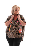 Panterprint blouse tropical bruin