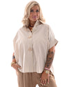 Blouse zeesterren knopen beige
