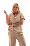 Top silky gouden detail goud