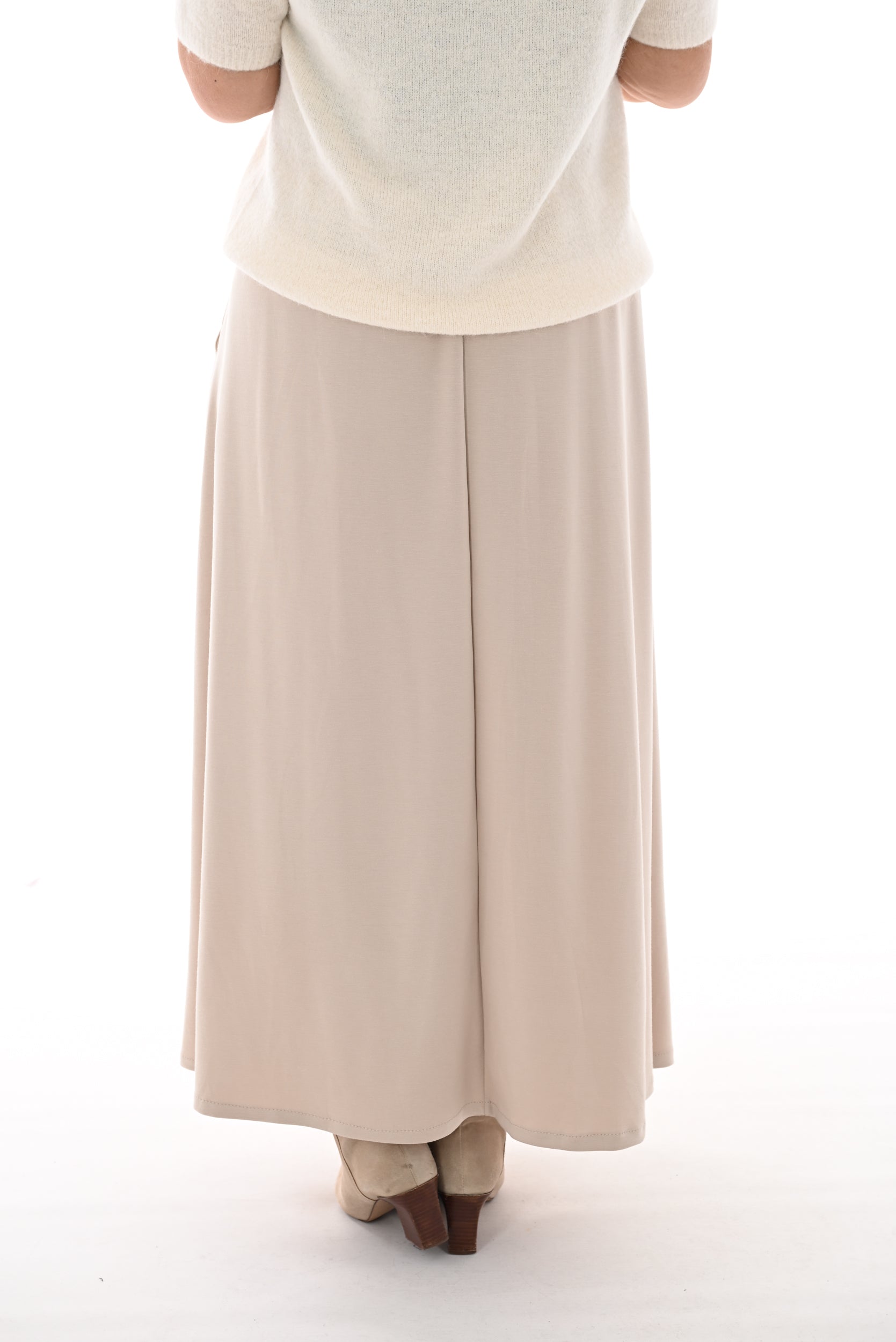 Lange rok jogging stof beige