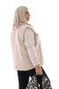 Teddy gilet borstzak met knoop beige