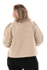 Kort jasje wavy teddy gouden knopen beige