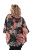 Blouse pofmouwen flower roze/grijs