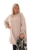 Sweater dress lange mouwen uni beige