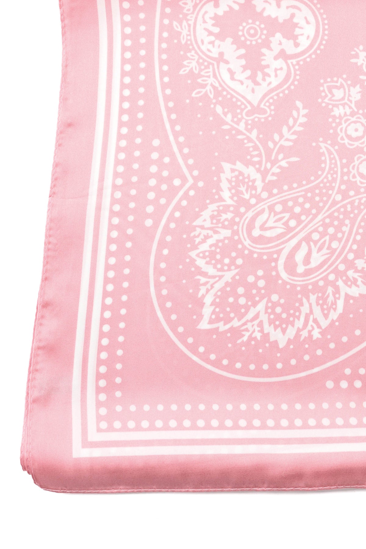 Kort sjaaltje paisley lichtroze