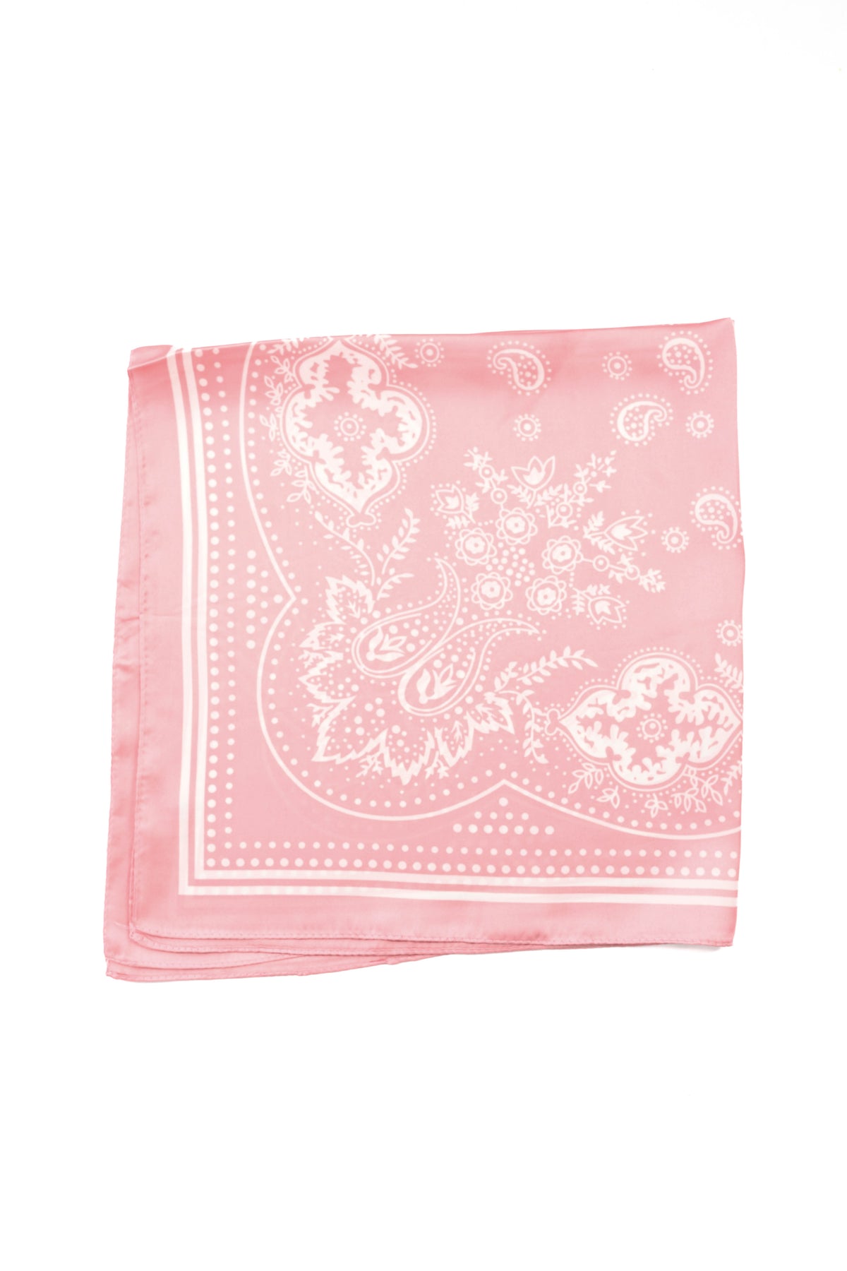 Kort sjaaltje paisley lichtroze