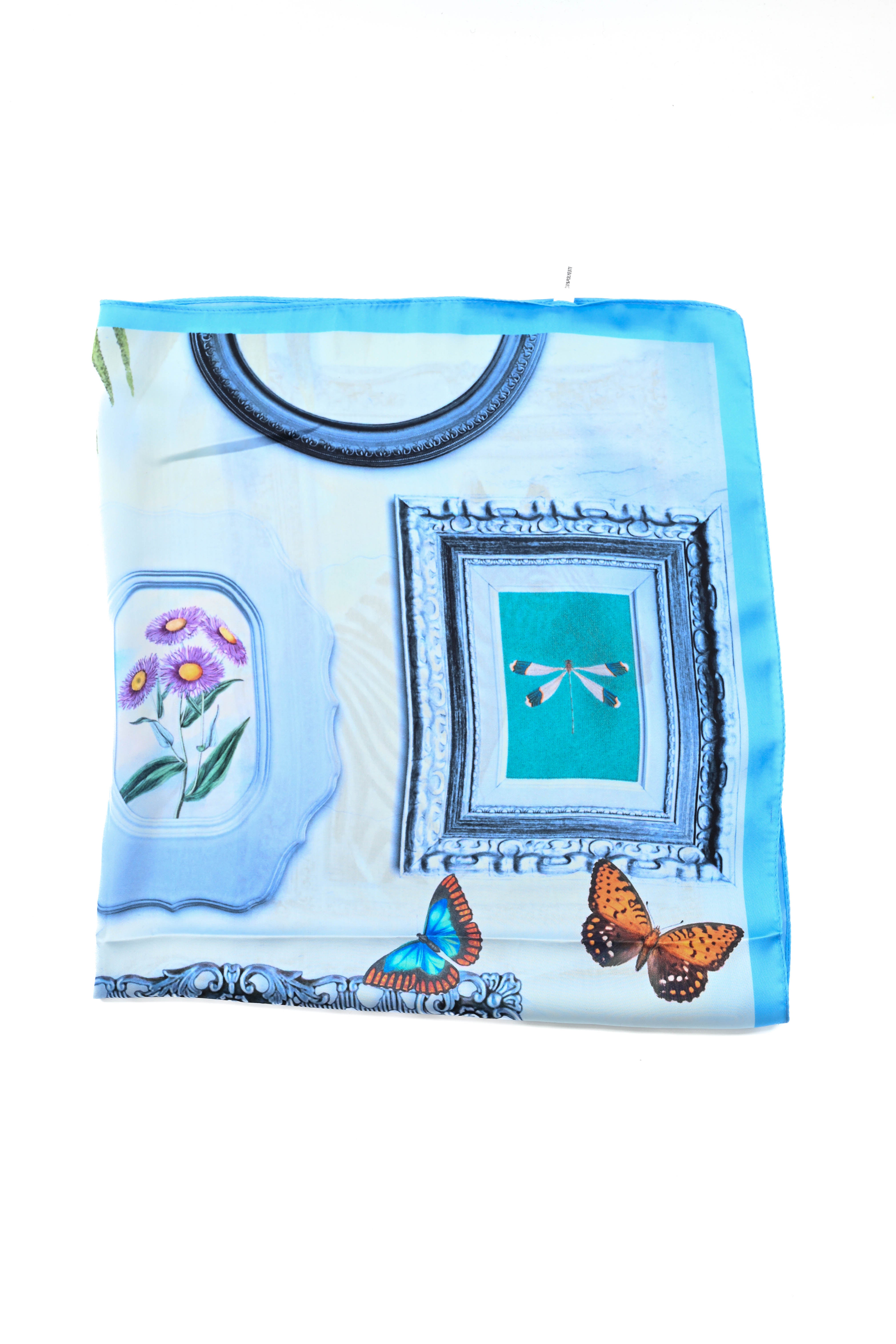 Kort sjaaltje vlinder blauw