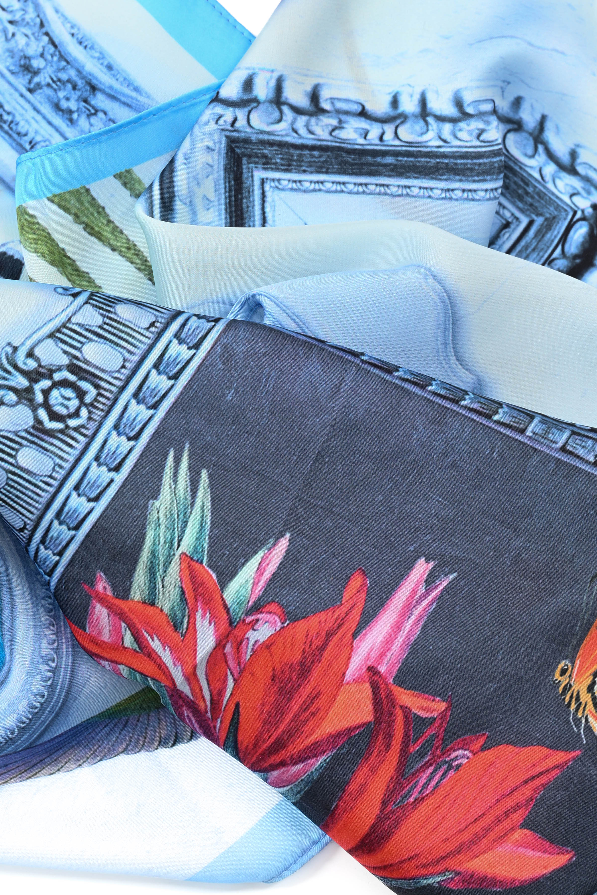 Kort sjaaltje vlinder blauw