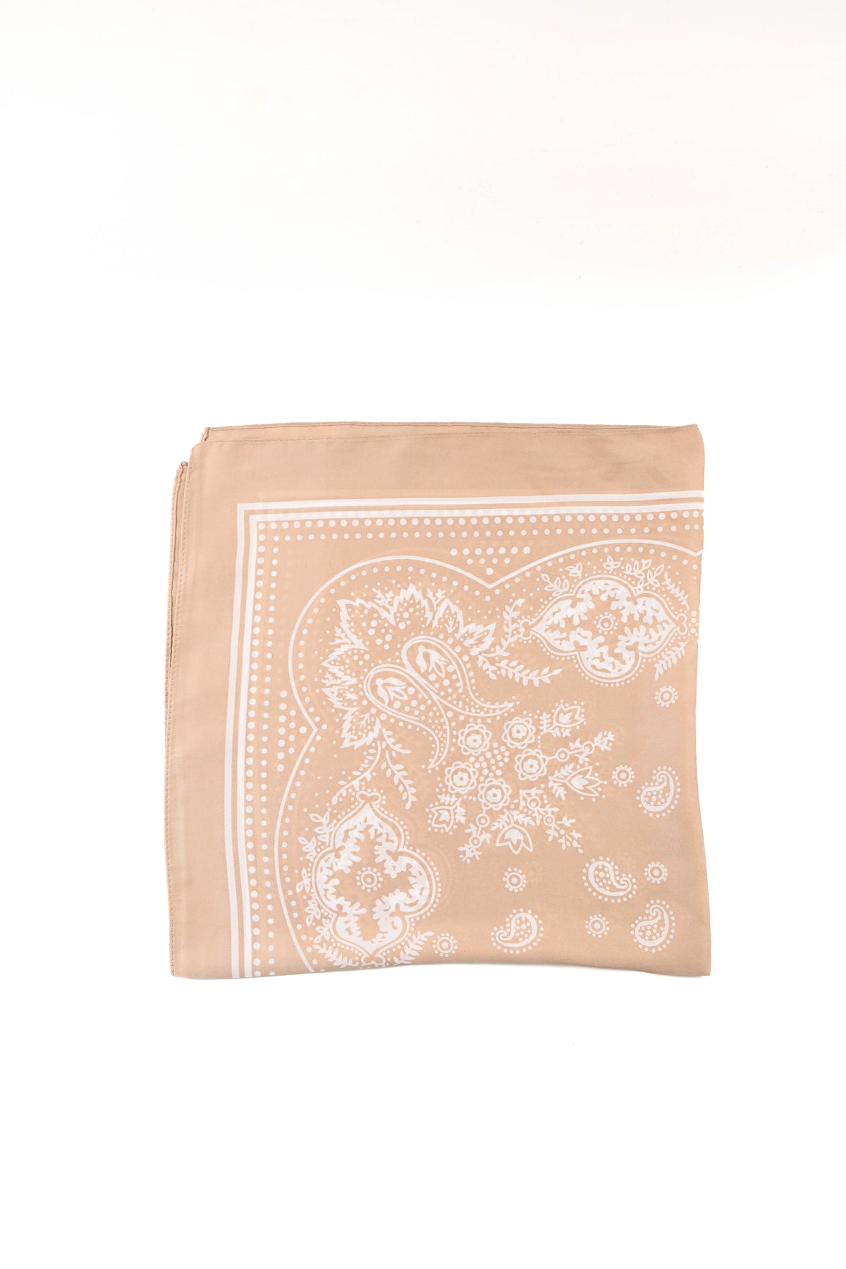 Kort sjaaltje paisley lichtbruin