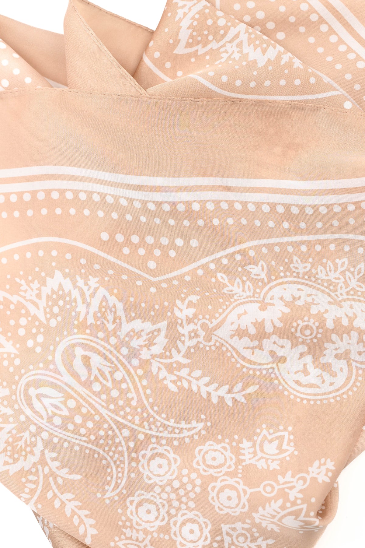 Kort sjaaltje paisley lichtbruin