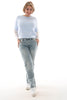 Norfy jeans bleached wash high waist straight leg