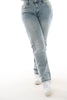 Norfy jeans bleached wash high waist straight leg