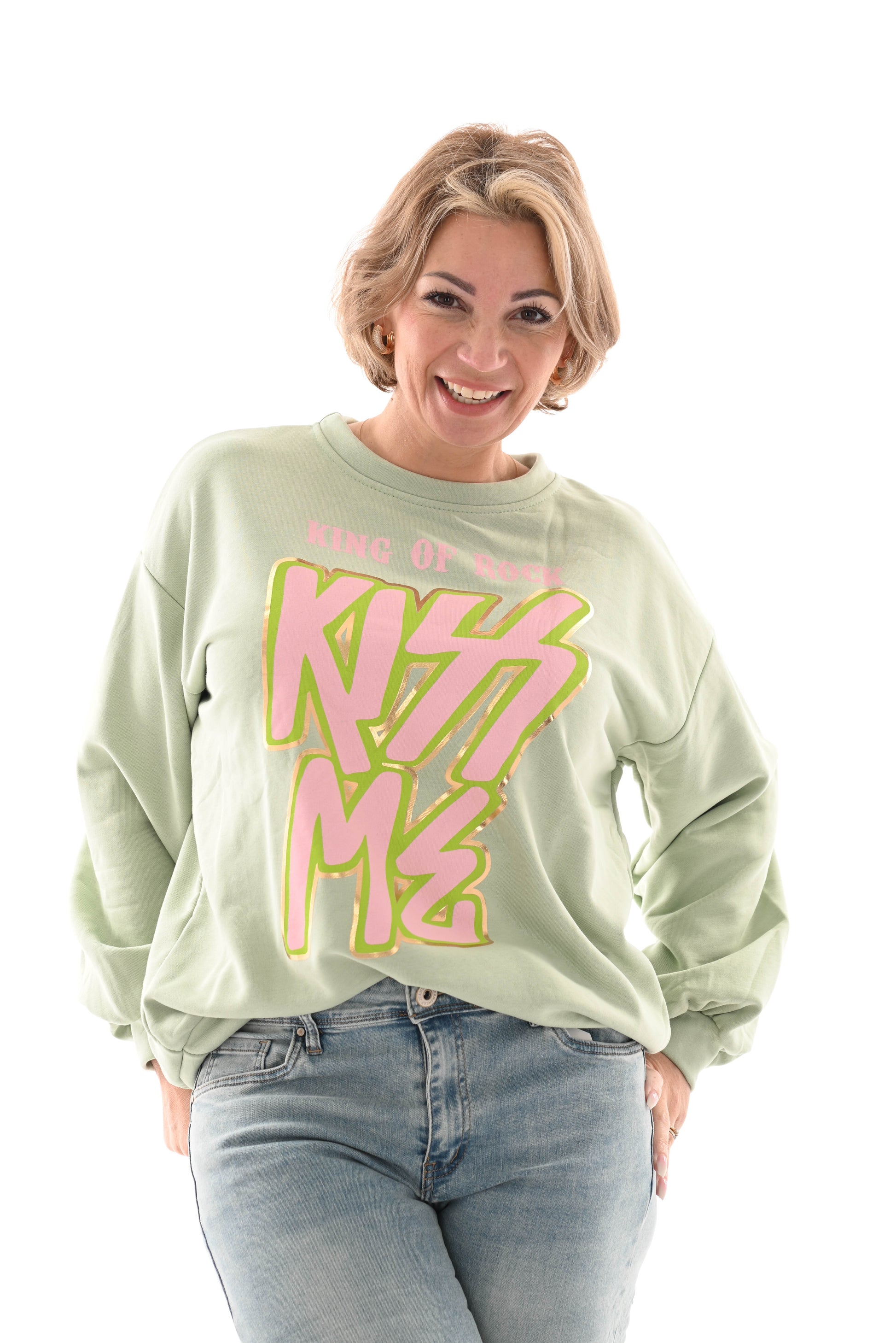 Sweater King of rock lichtgroen