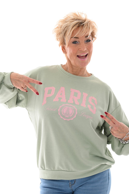 Sweater Paris lichtgroen