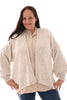 Kort gebreid vest met naad beige