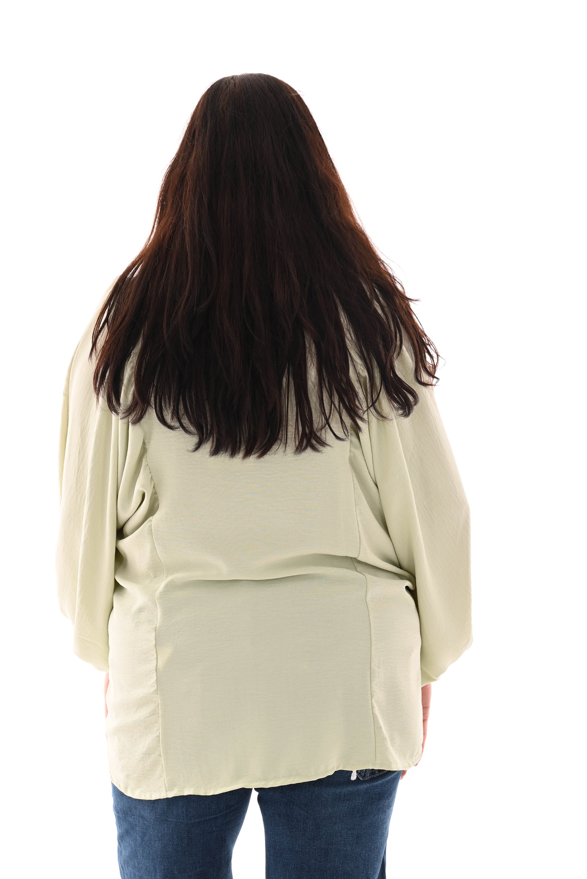 Blouse volante mouwen lichtgroen