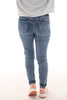 Norfy jeans lichtblauw high waist slim leg studs