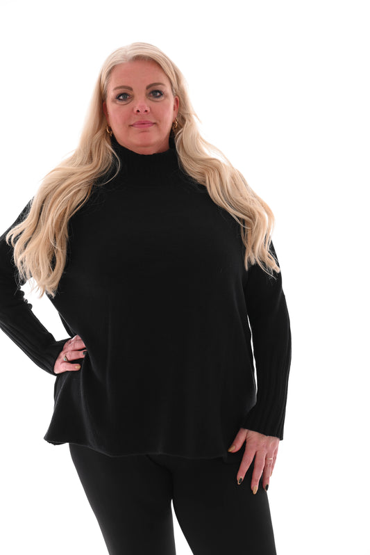 Gebreide trui turtle neck zwart