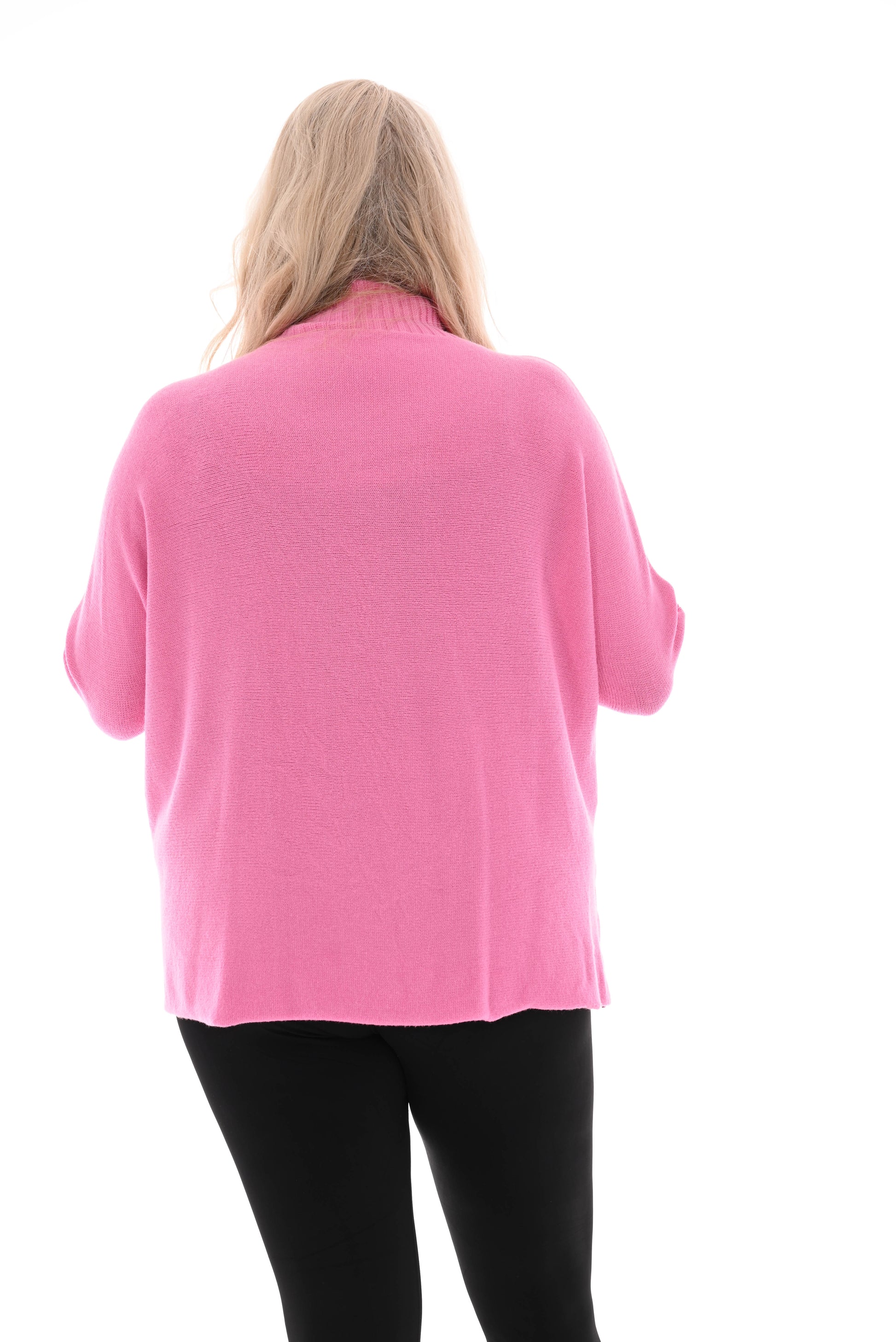 Gebreide trui turtle neck roze