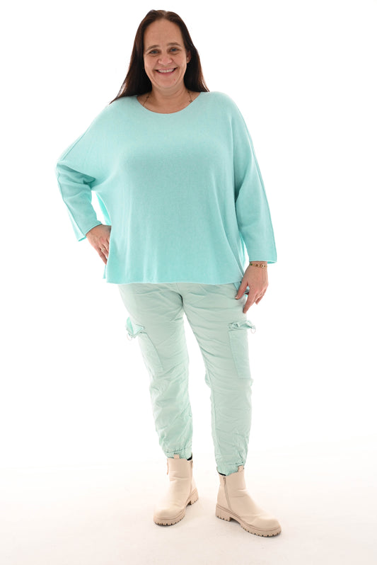 Oversized trui aqua