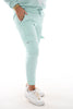 Silky stretchbroek cargo mintgroen