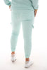 Silky stretchbroek cargo mintgroen