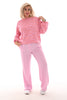 Sweater panterprint roze/lila