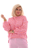 Sweater panterprint roze/lila