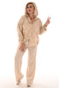 Doorknoop blouse palmbladeren beige