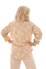 Doorknoop blouse palmbladeren beige