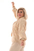 Doorknoop blouse palmbladeren beige