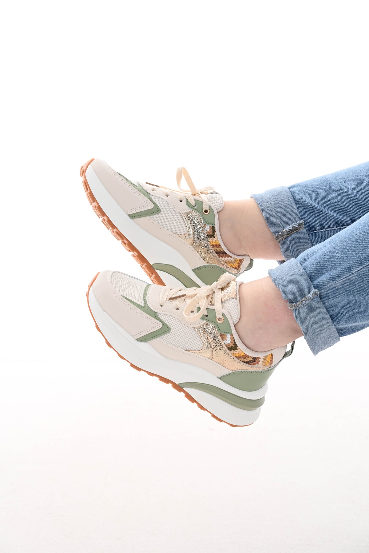 Sneaker groen/goud
