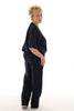 Tweedelig pak v-hals korte mouw marineblauw