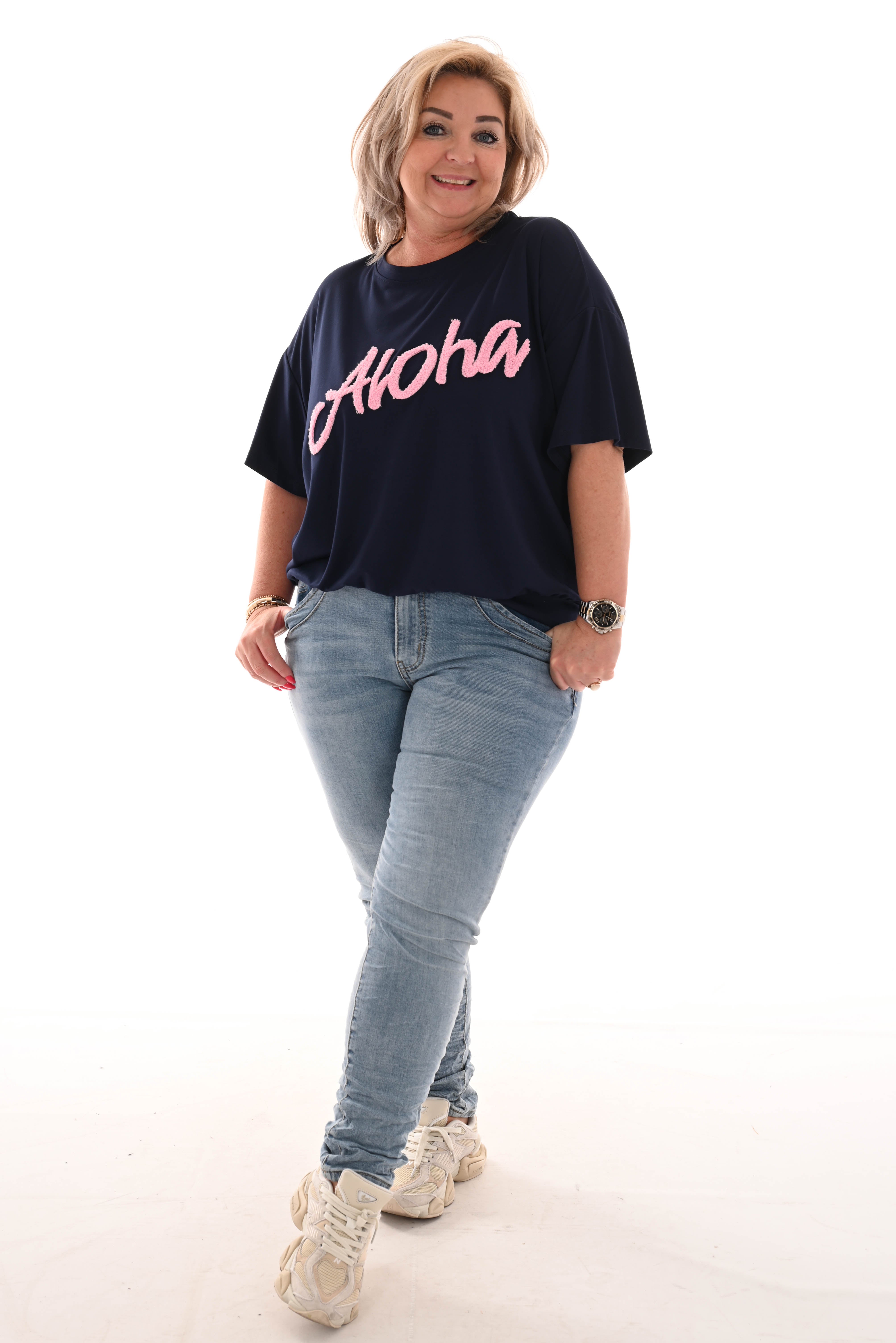 Top Aloha marineblauw