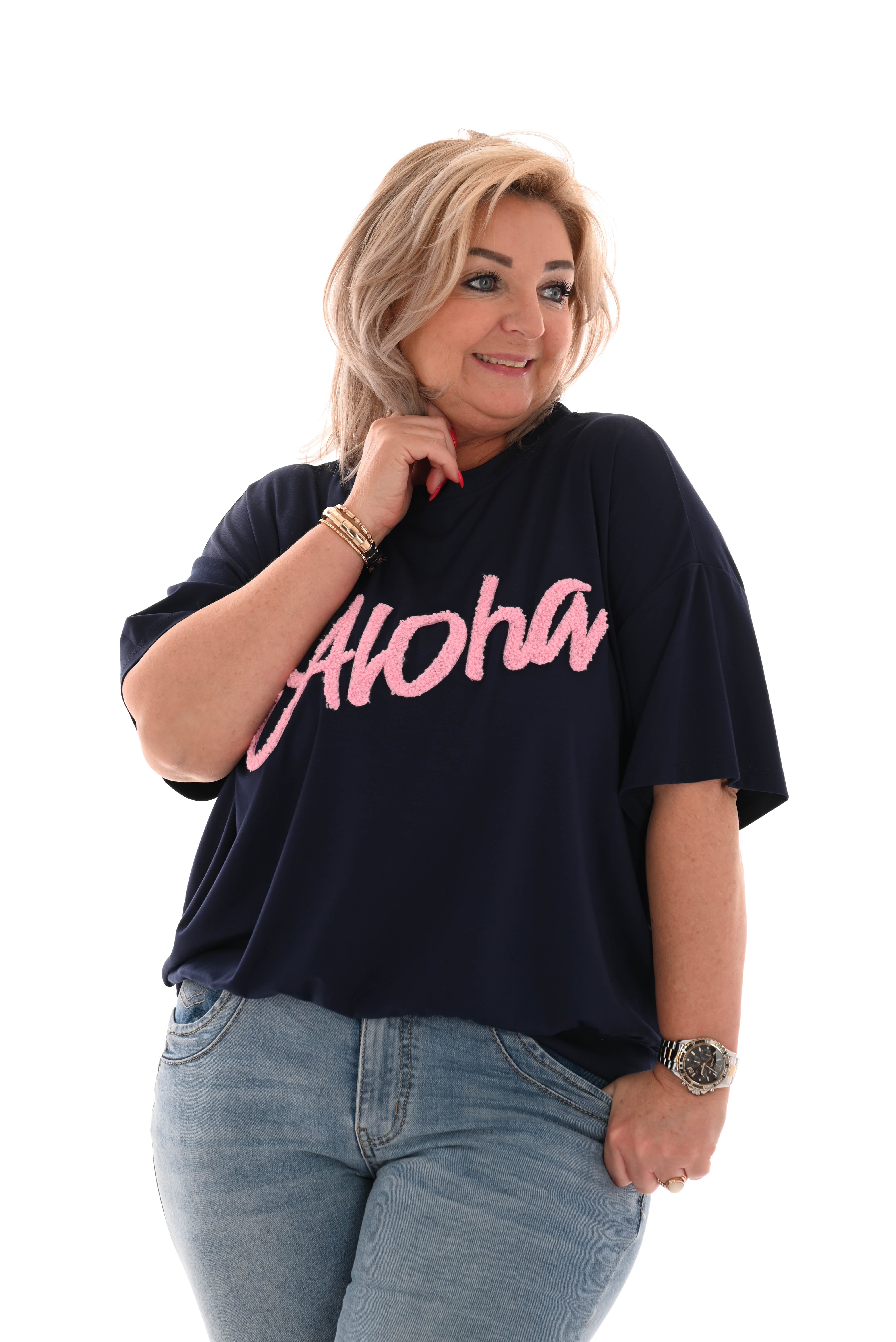 Top Aloha marineblauw