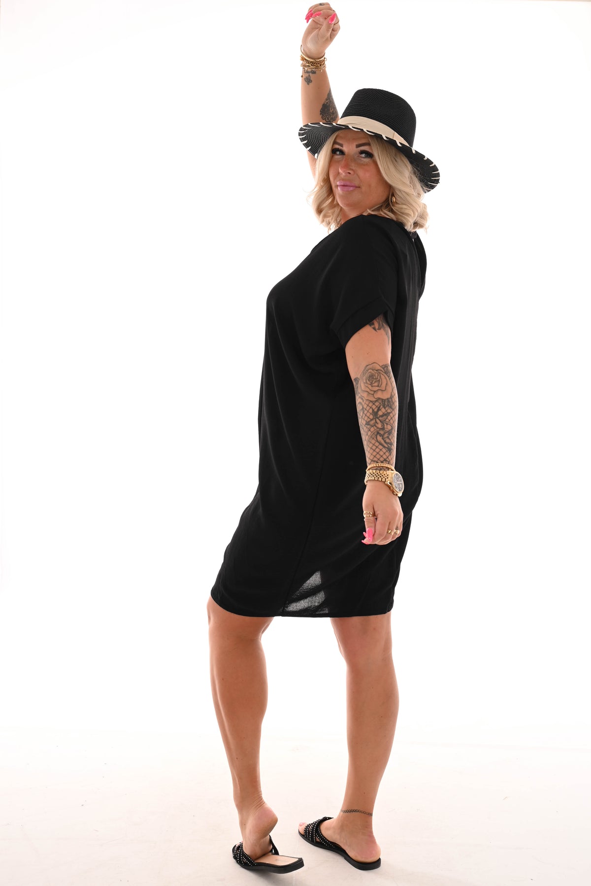 Tuniek v-rug uni zwart