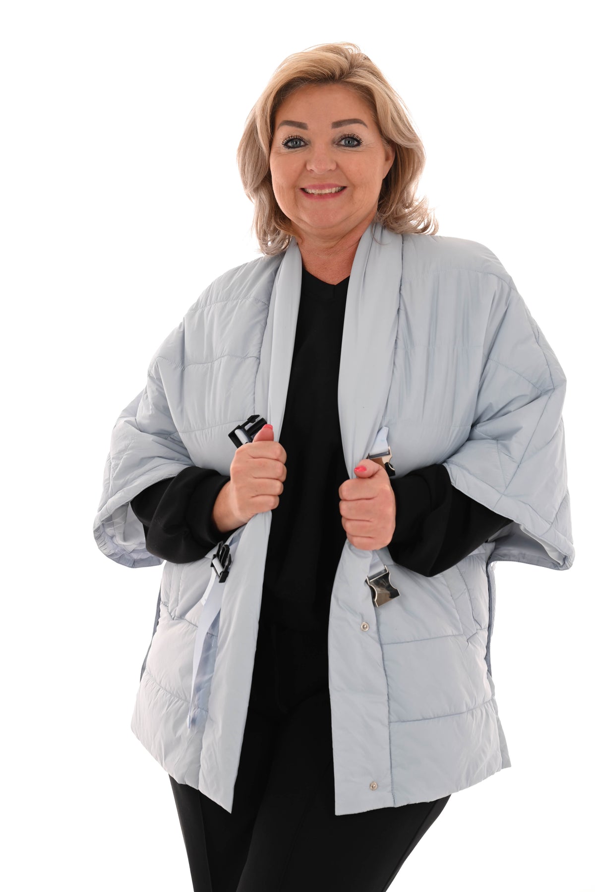 Bodywarmer met klip sluiting lichtblauw