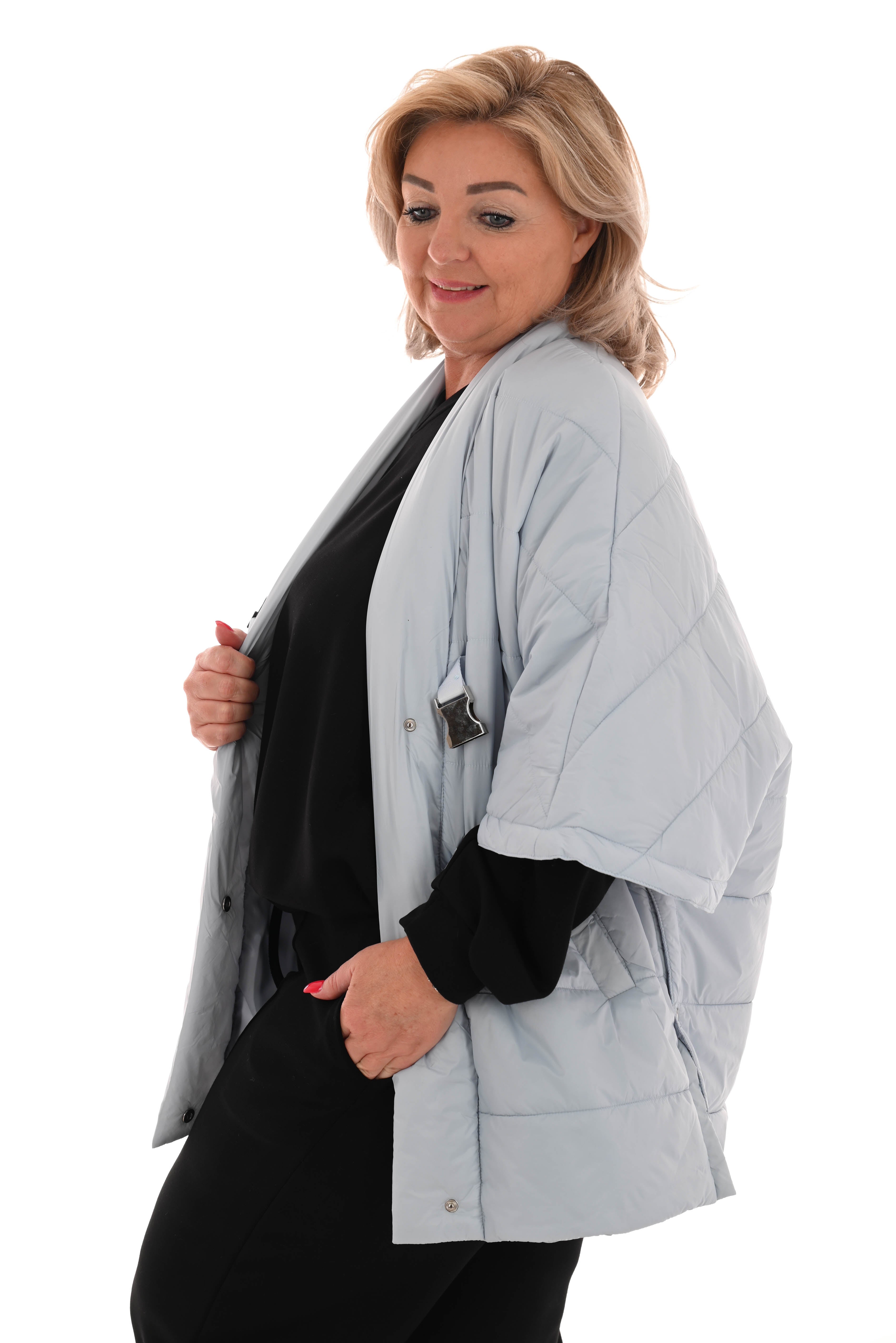 Bodywarmer met klip sluiting lichtblauw