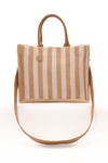 Gestreepte tas creme/beige