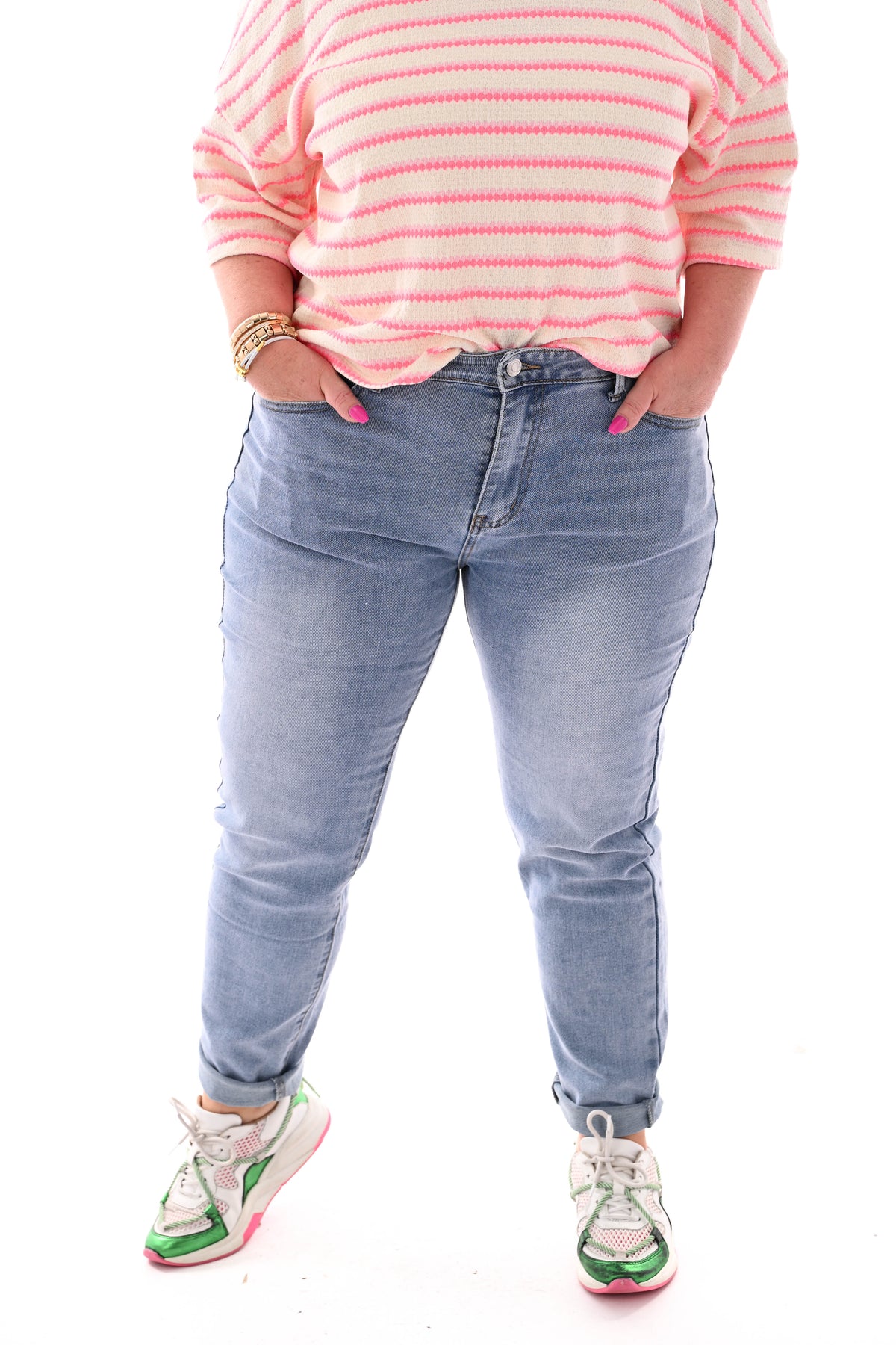 Monday slimfit highwaist jeansblauw
