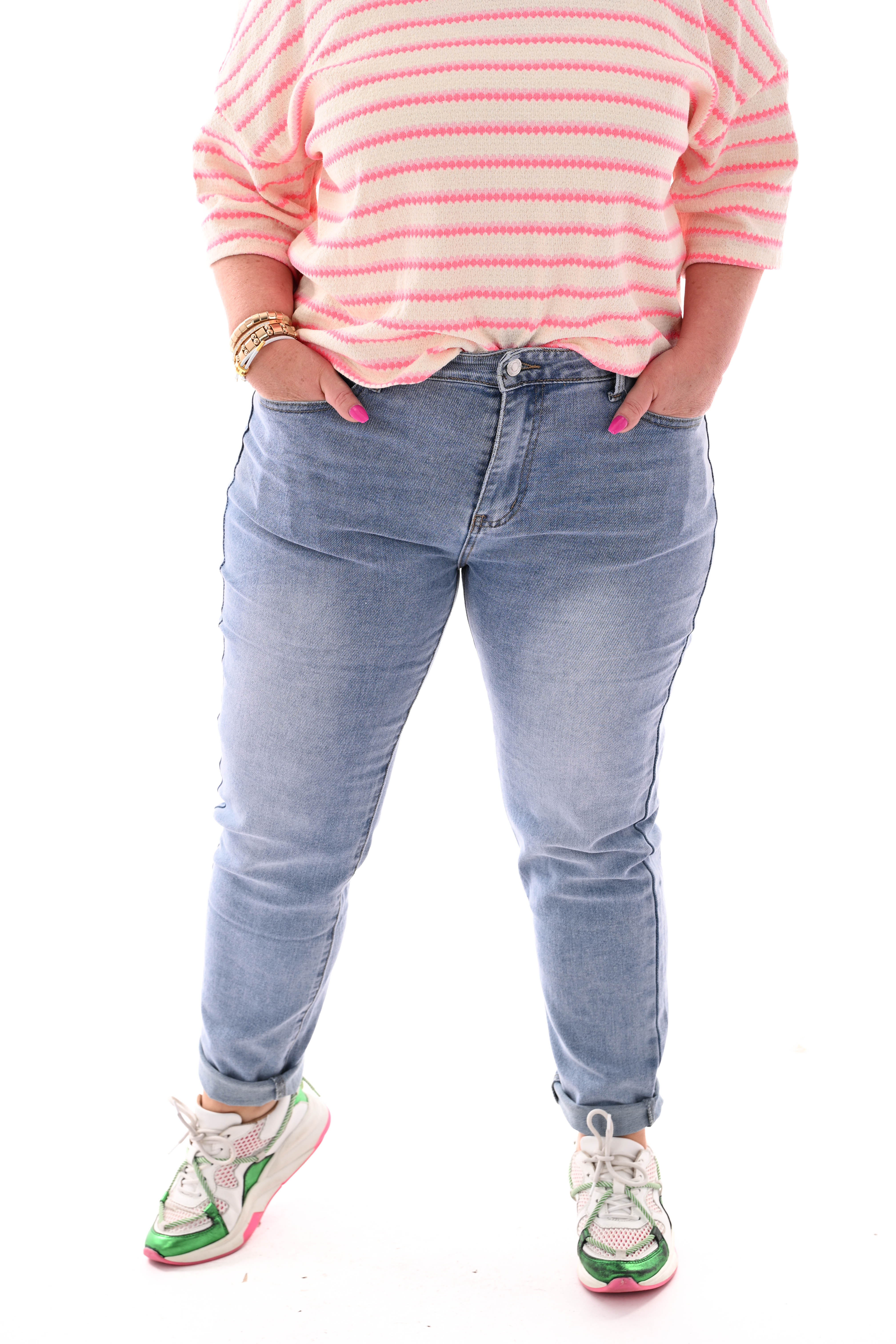 Monday slimfit highwaist jeansblauw